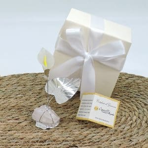 Calla in argento e vetro