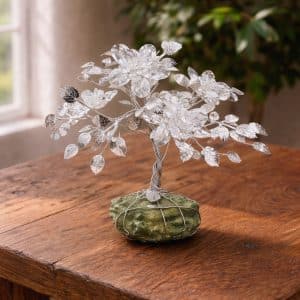 Albero decorativo con fiori in cristallo