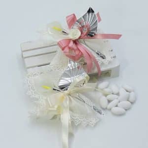Bomboniera matrimonio calla con vetro e argento