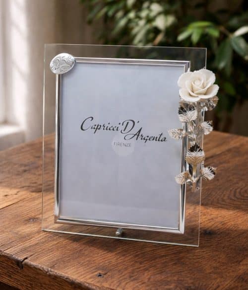Cornice in vetro per nozze d'argento
