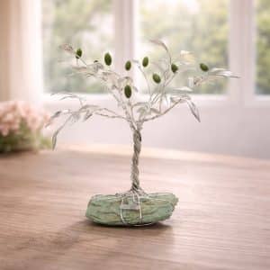Olivo decorativo fatto a mano su pietra minerale