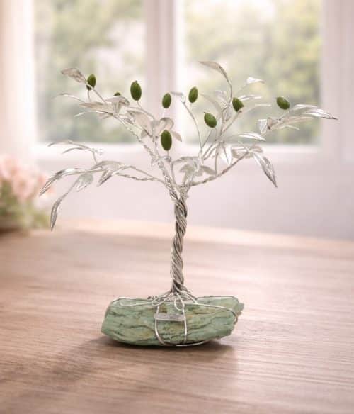 Olivo decorativo fatto a mano su pietra minerale