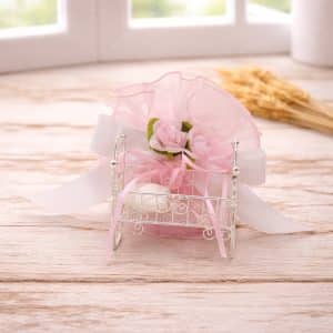 bomboniera battesimo bambina con lettino