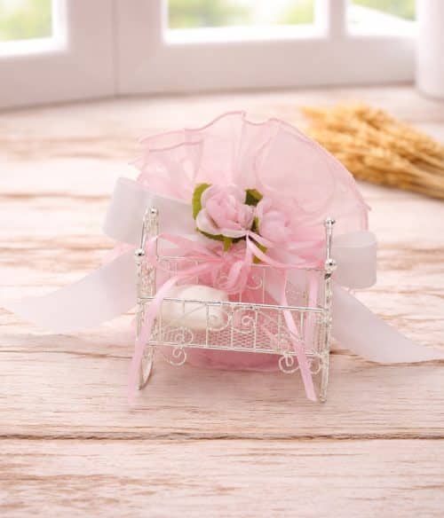 bomboniera battesimo bambina con lettino