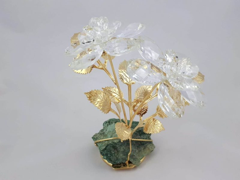 Regalo per nozze d'oro con fiori in cristallo fatti a mano - immagine 2
