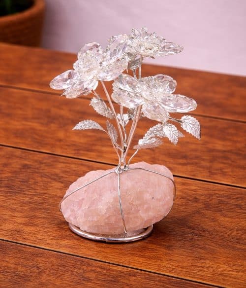 fiori in cristallo trasparente