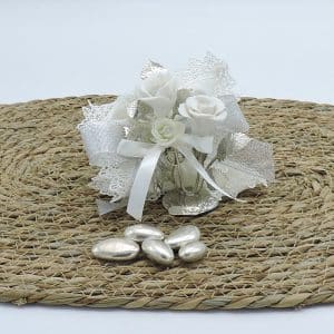 Bomboniera argento con rose