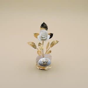 Regalo nozze d'oro con rosa fatta a mano