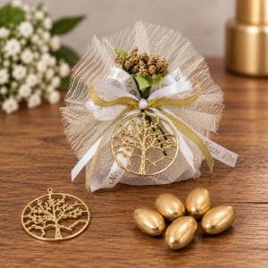 bomboniera nozze d'oro con albero della vita