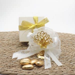 Bomboniera nozze d'oro con albero della vita dorato