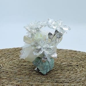 Bomboniera con bouquet in cristallo