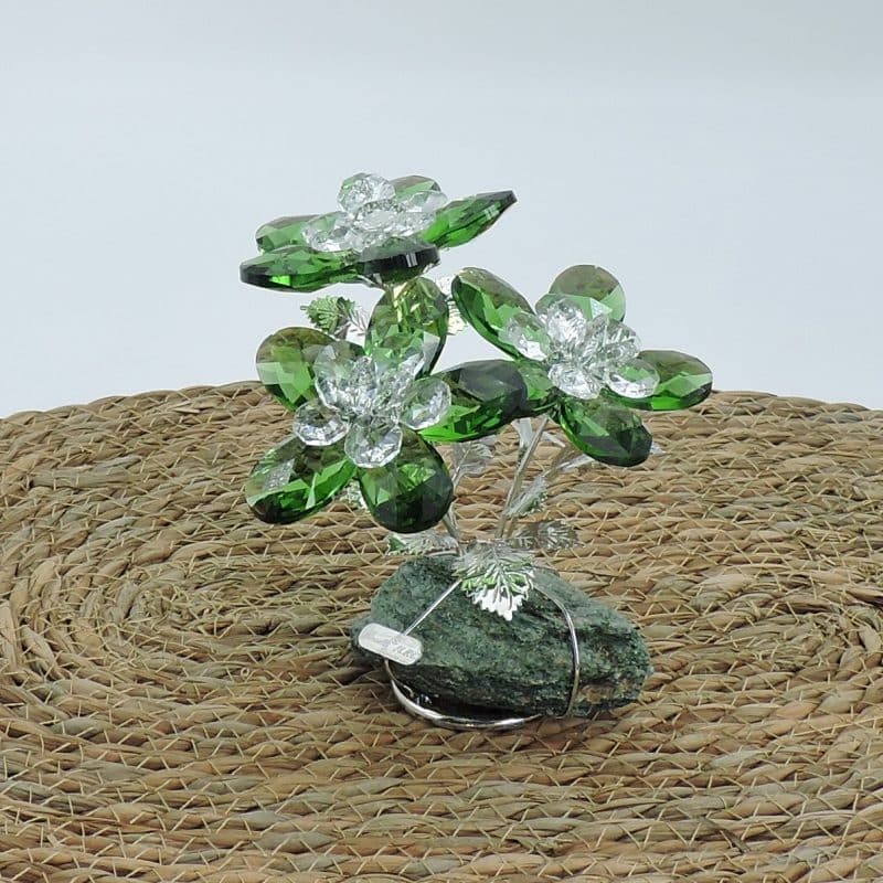 Bomboniera con bouquet in cristallo e pietra minerale - immagine 6