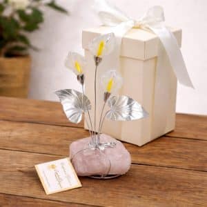 Bouquet di calle in vetro e argento
