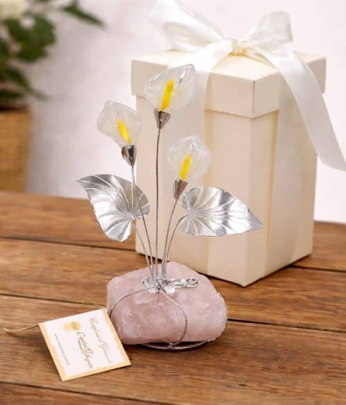 Bouquet di calle in vetro e argento