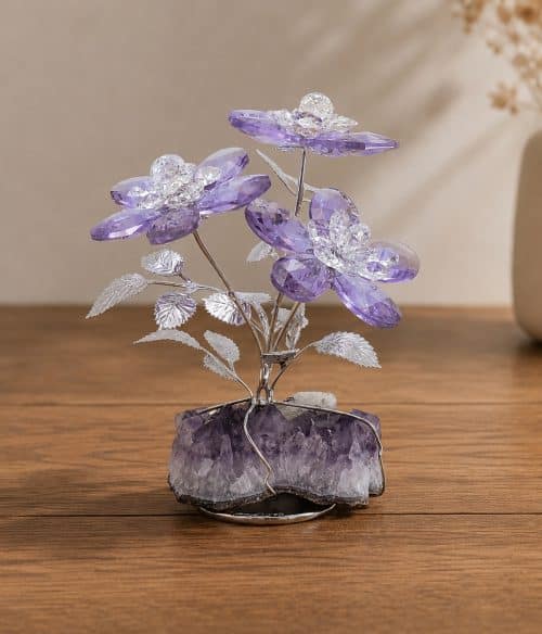 Idea regalo con fiori decorativi in cristallo