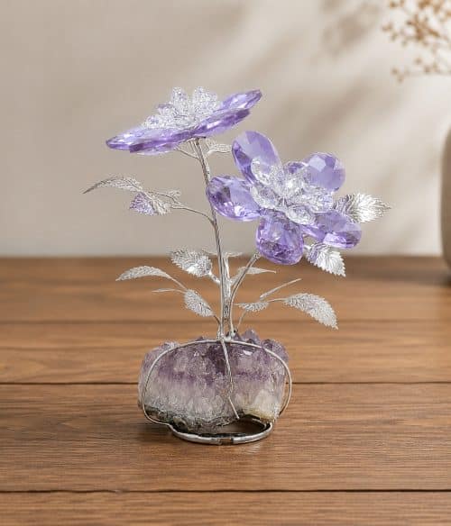 fiori decorativi in cristallo fatti a mano