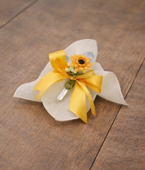 bomboniera comunione con girasole