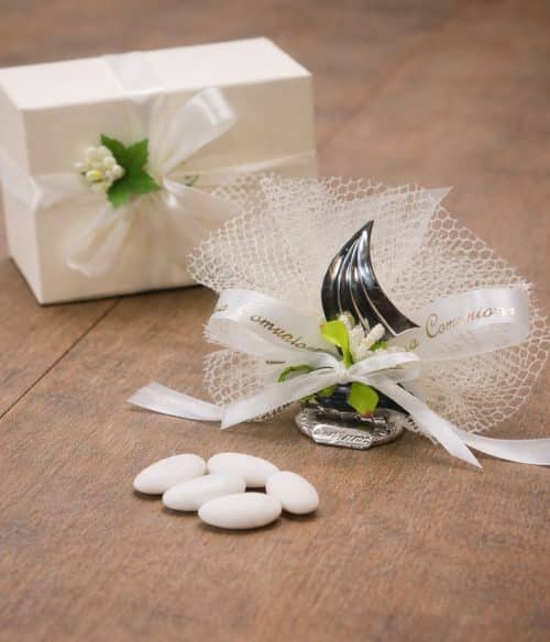 Bomboniera comunione con veliero