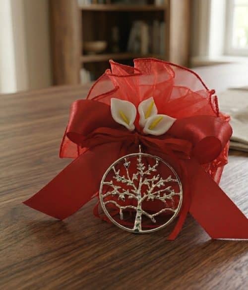 Bomboniera laurea con ciondolo albero della vita