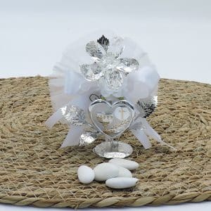 Bomboniera prima comunione con fiore in cristallo