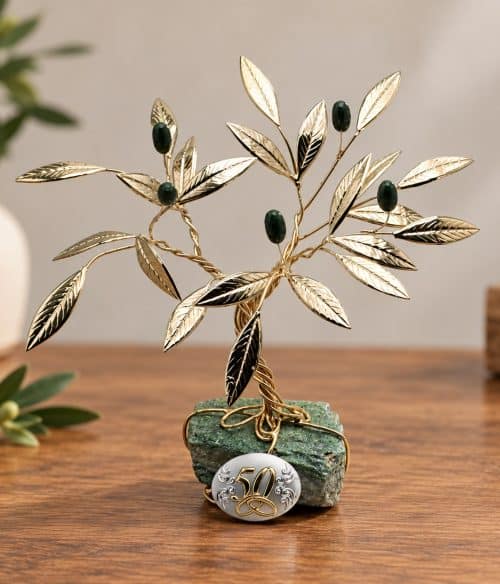 Idea regalo nozze d'oro con olivo decorativo