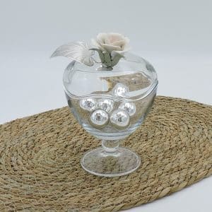 Porta cioccolatini in cristallo e argento