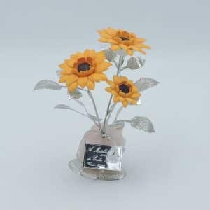 bouquet di girasoli con dedica