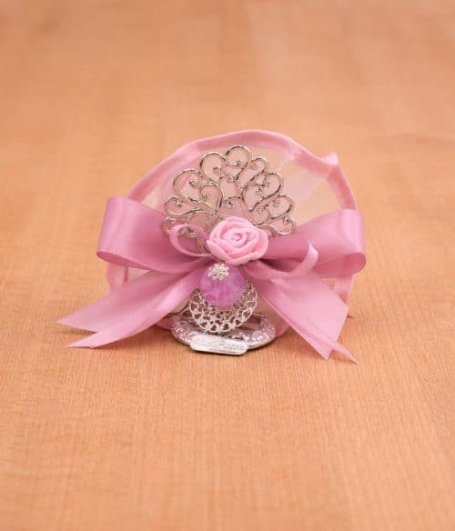 Bomboniera battesimo bambina con albero della vita e ciuccio