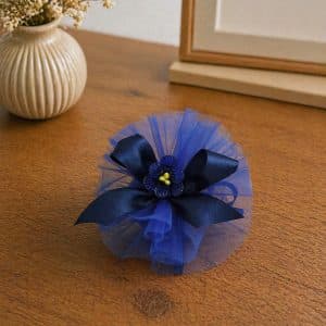 Bomboniera sacchetto con orchidea in vetro