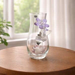 vaso in cristallo e argento