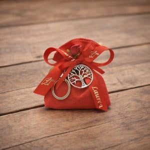 Bomboniera laurea con portachiavi albero della vita