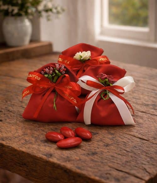 Bomboniera sacchettino per laurea con confetti