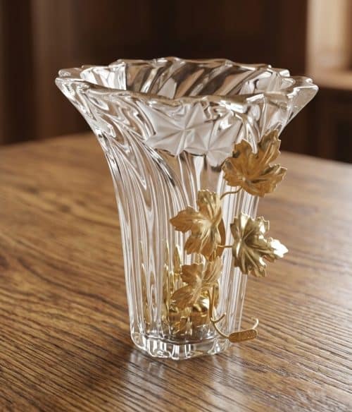 Regalo nozze d'oro con vaso in cristallo