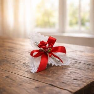 Bomboniera con rosa rossa per laurea