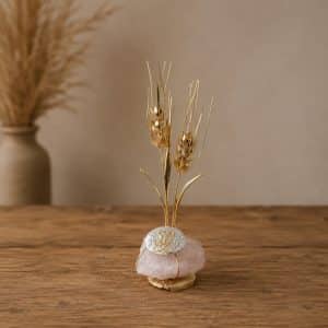 Regalo nozze d'oro con spighe di grano