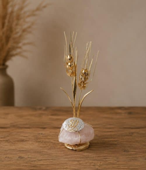 Regalo nozze d'oro con spighe di grano