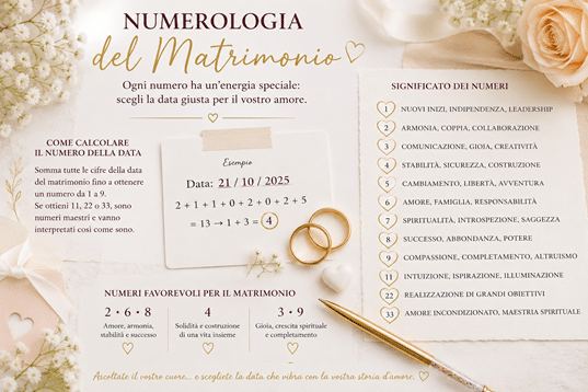 numerologia del matrimonio come calcolare la data di nozze
