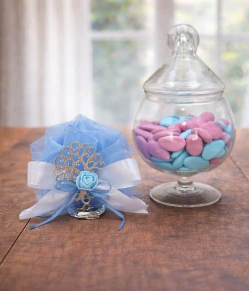 Bomboniera albero della vita per battesimo bambino