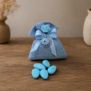 Bomboniera bambino con ciuccio celeste