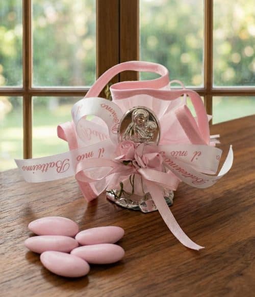 Bomboniera battesimo bambina con madonna con bambino