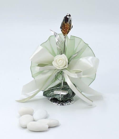 Bomboniera calla per nozze di smeraldo