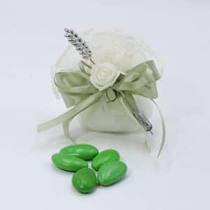 Bomboniera nozze di smeraldo con spiga