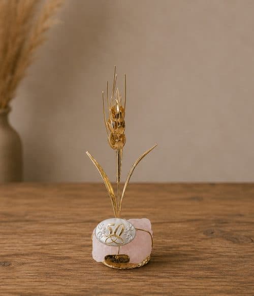 Spiga di grano per nozze d'oro, fatta a mano