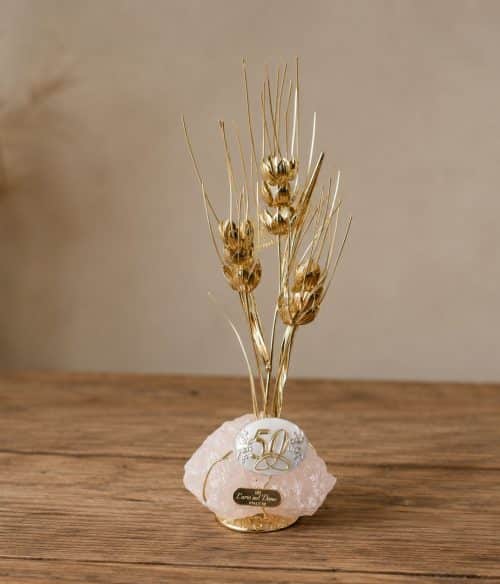 Idea regalo 50 anni di matrimonio con spighe portafortuna