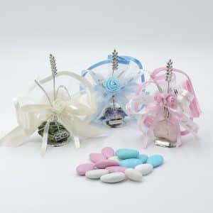 Bomboniera battesimo con spiga su pietra