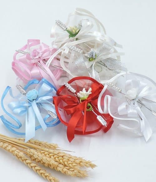 Bomboniera con spiga di grano argento