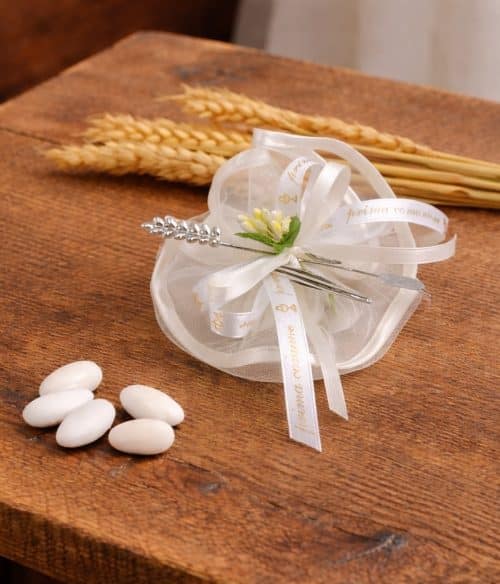 Bomboniera comunione con spiga di grano