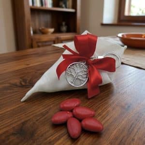 Bomboniera laurea con portachiavi
