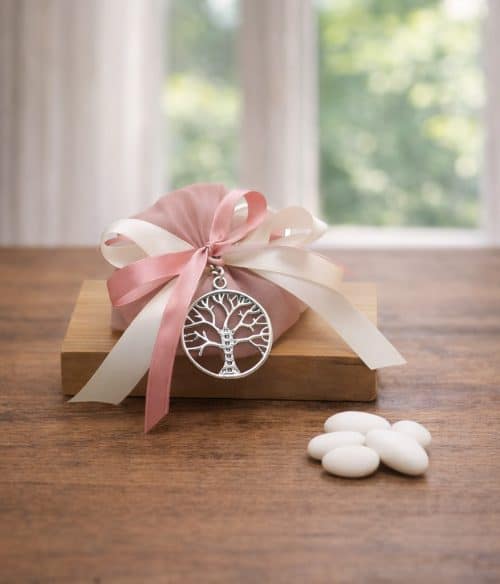 bomboniera matrimonio con portachiavi albero della vita
