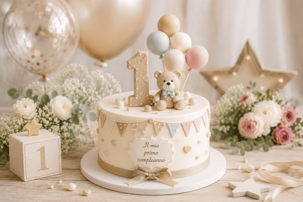 torta primo compleanno bimbo e bimba